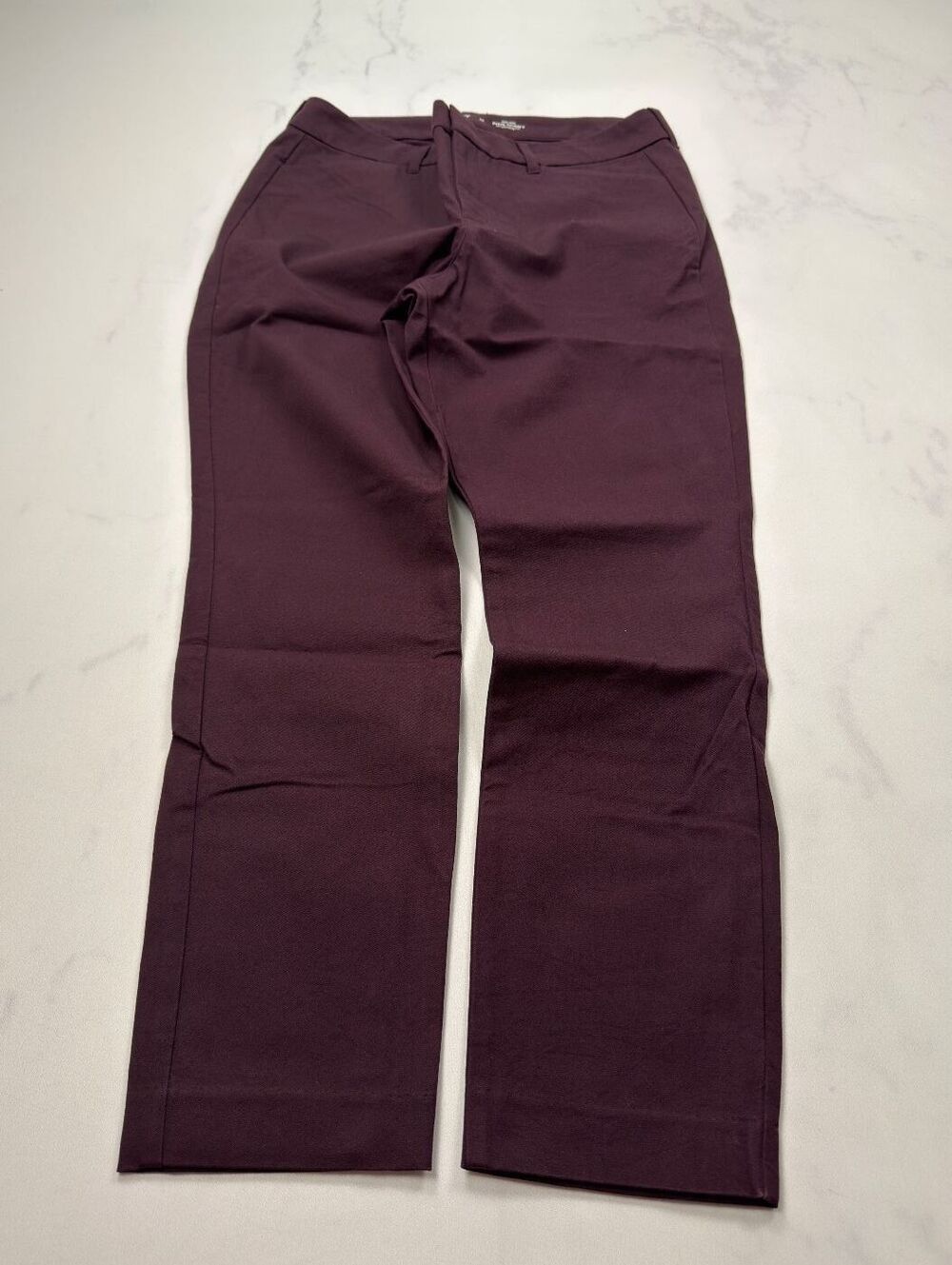 Old Navy Maroon Trousers Burgundy 2010s Minimalist Straight Leg - Womens 12